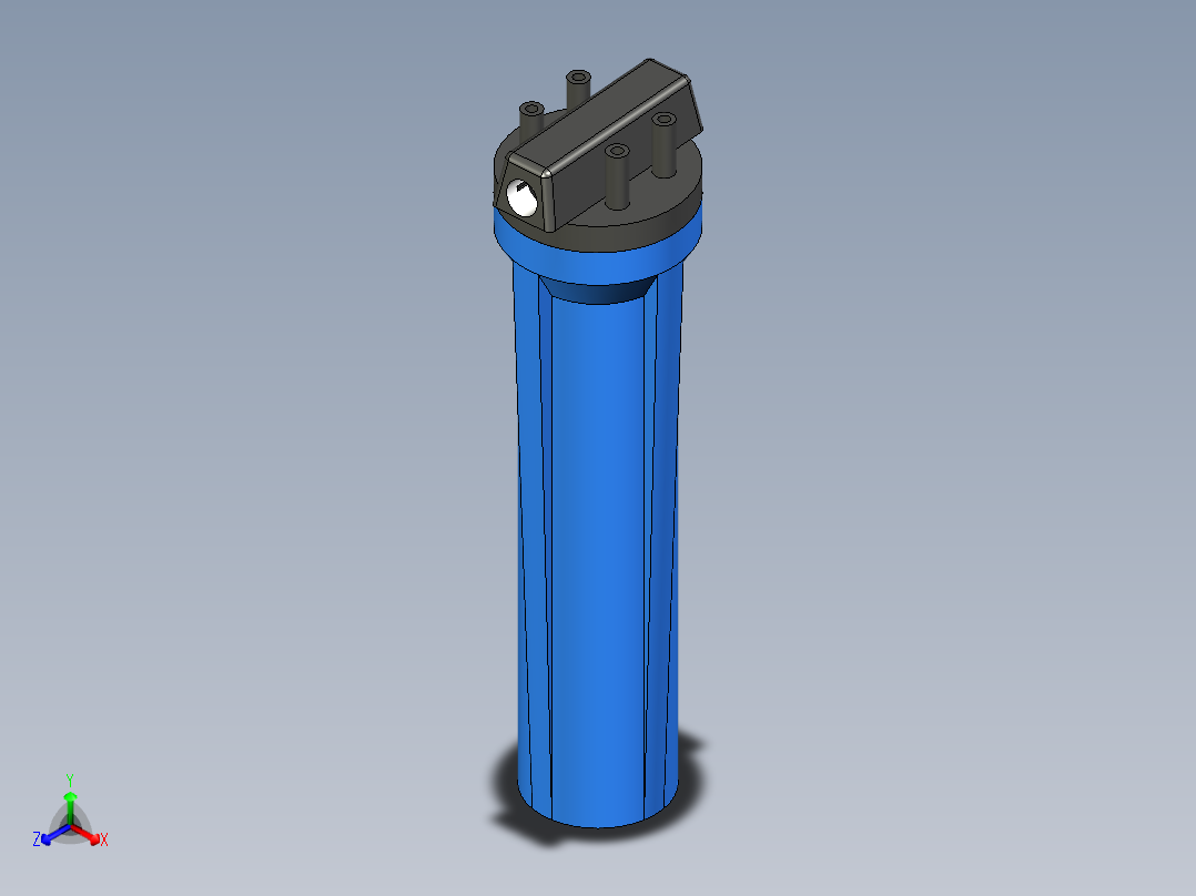 精密过滤器建模正等轴测图