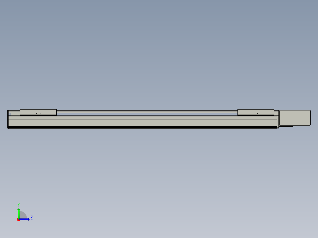 直线模组LHB21-L40-S1350-BL设计图纸左视图