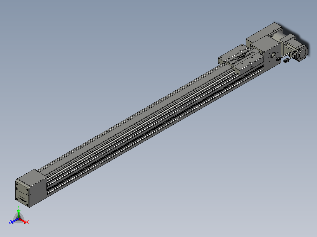 威洛博直线电机模组EB10-L224-S1350-BL-ZP75-MS3-5K正等轴测图