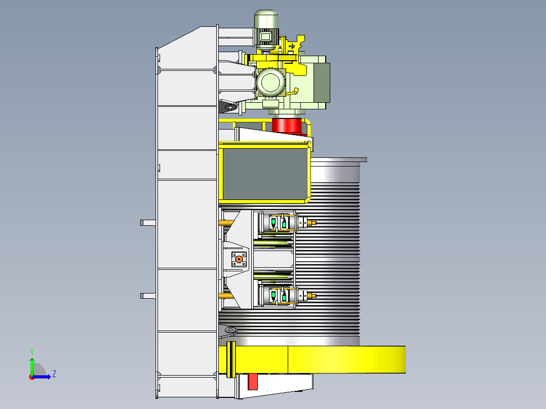 水闸绞车--stp左视图