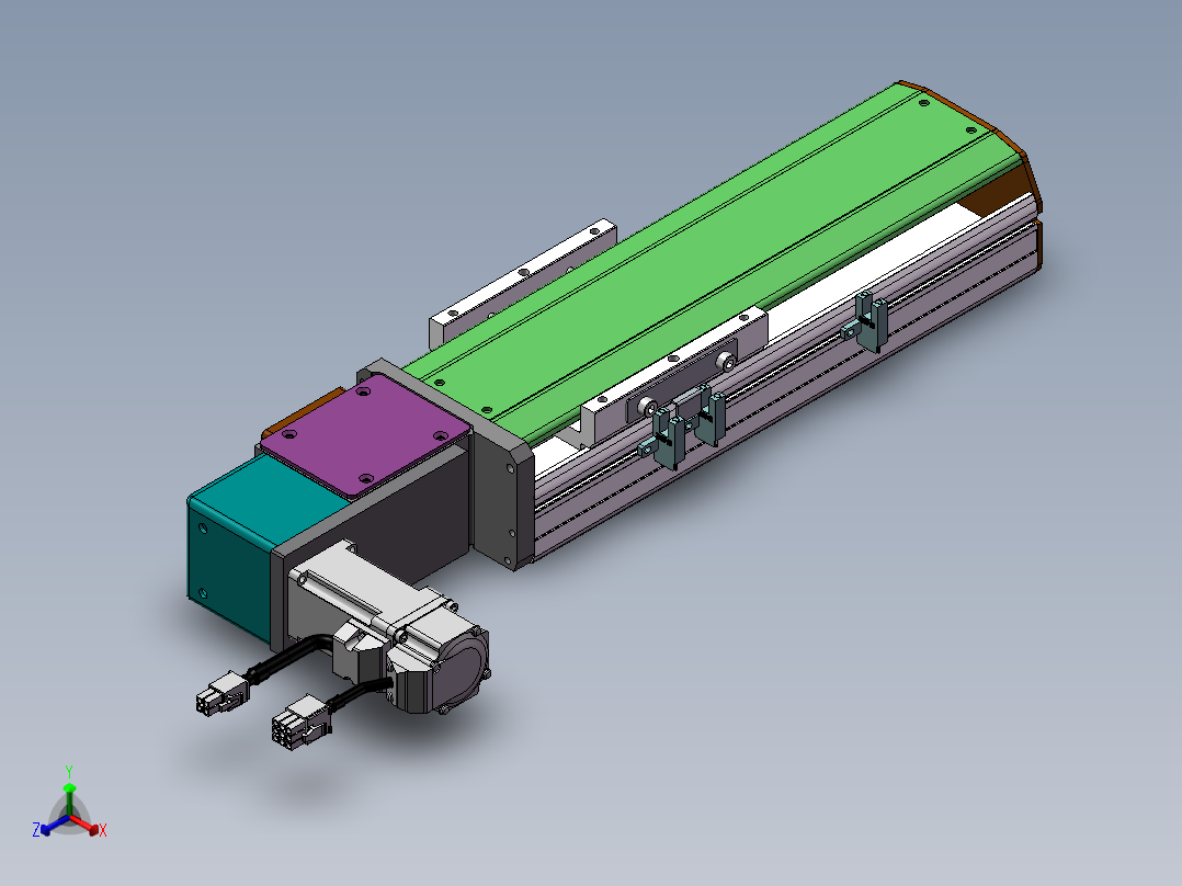 MTB同步带半封闭MTB10-L-100W正等轴测图