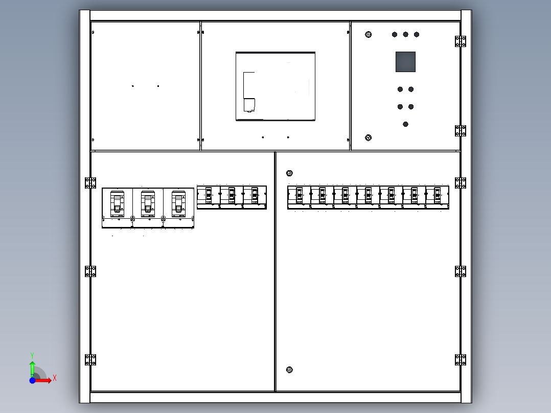 1000KVA变电站配电柜前视图