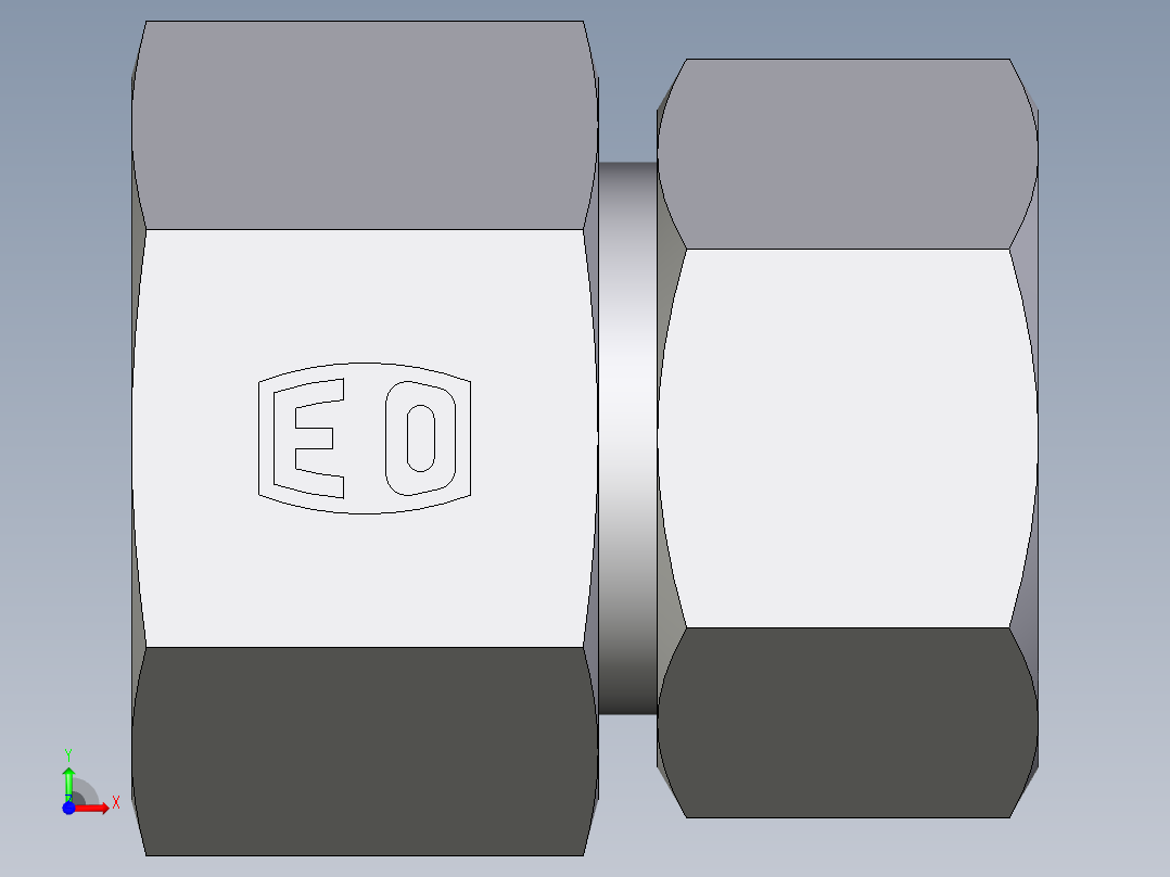 卡套式工业通用硬管接头EO_Swivel_connector_GAI30ZSRCF前视图