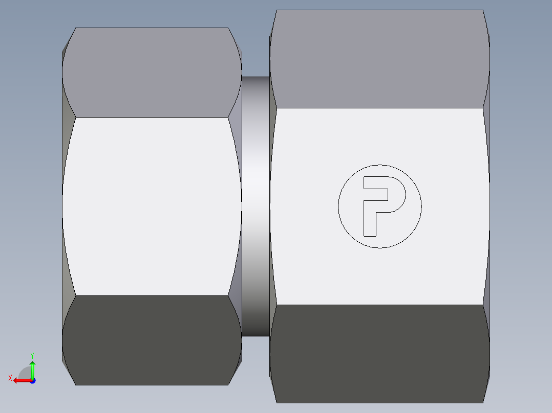 卡套式工业通用硬管接头EO_Swivel_connector_GAI30ZSRCF后视图