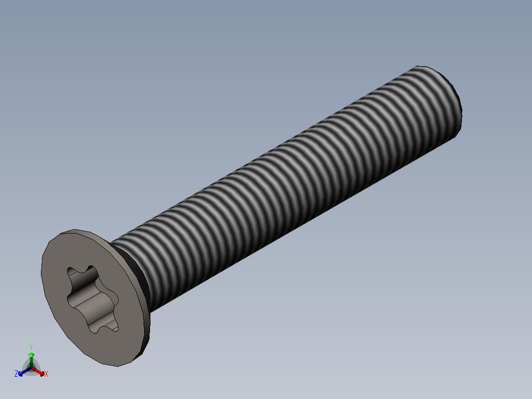 内梅花头螺钉正等轴测图