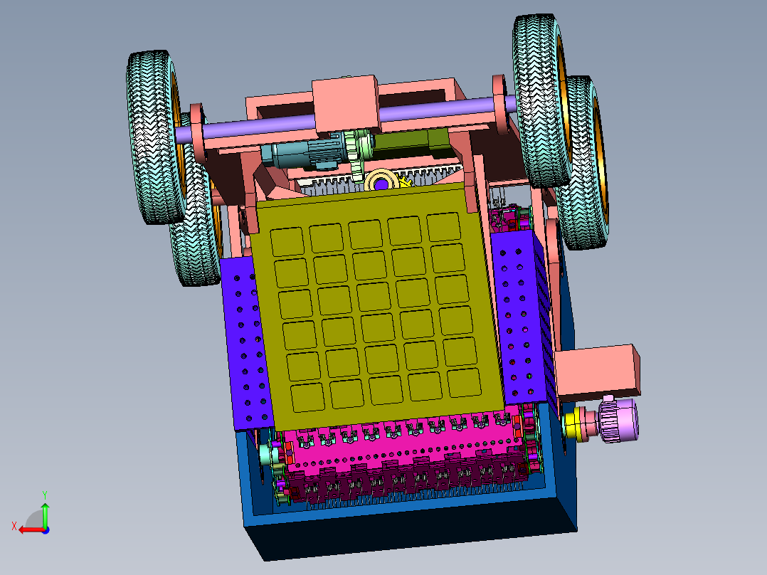 小型农田开荒整地捡石头机器后视图