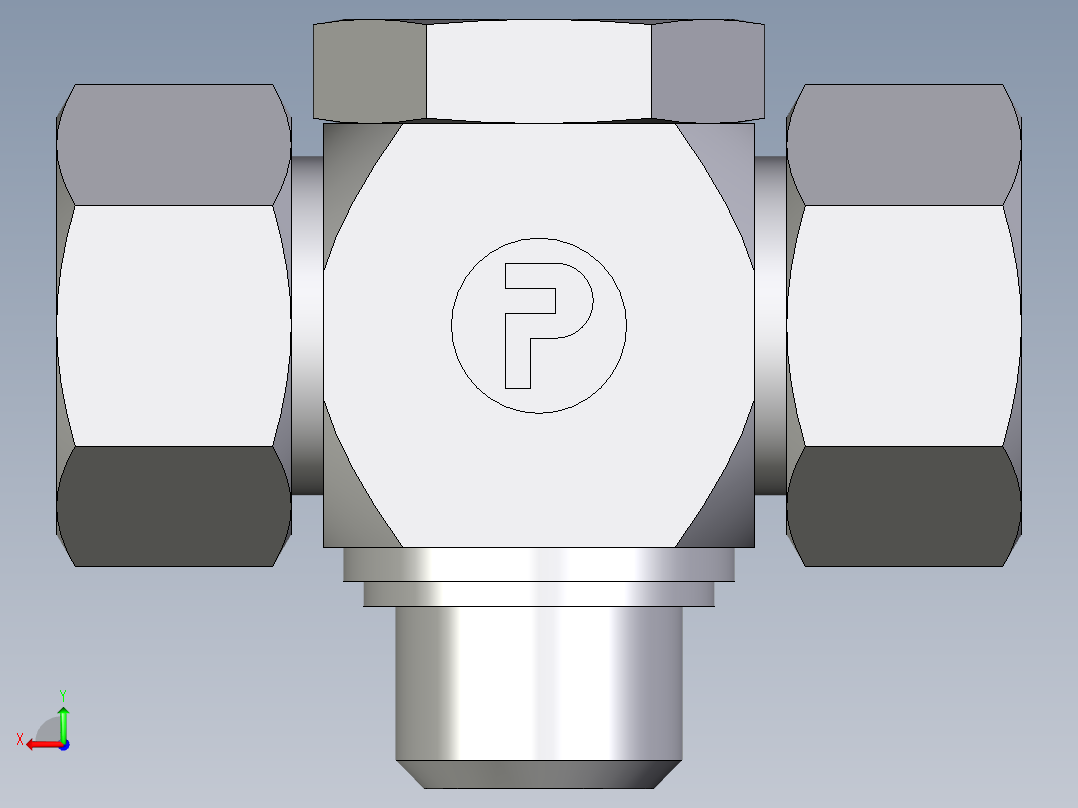 卡套式工业通用硬管接头EO_High_pressure_banjo_tee_TH18LMKDSCF后视图