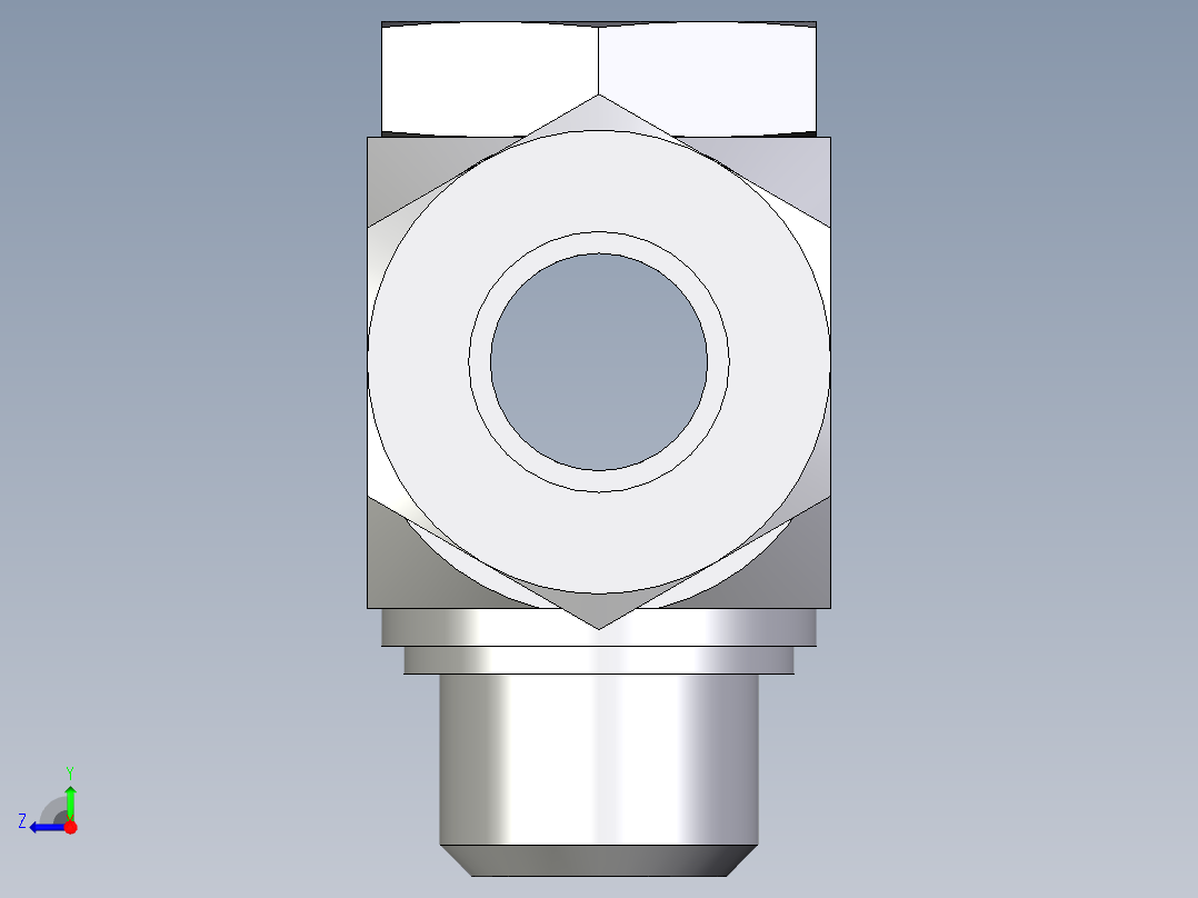 卡套式工业通用硬管接头EO_High_pressure_banjo_tee_TH18LMKDSCF右视图
