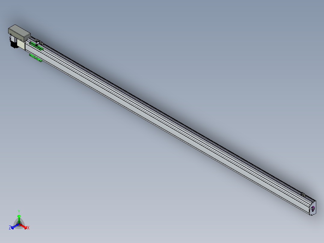 同步带滑台-半封闭B10H-L45-S2500-R-P40-D3正等轴测图