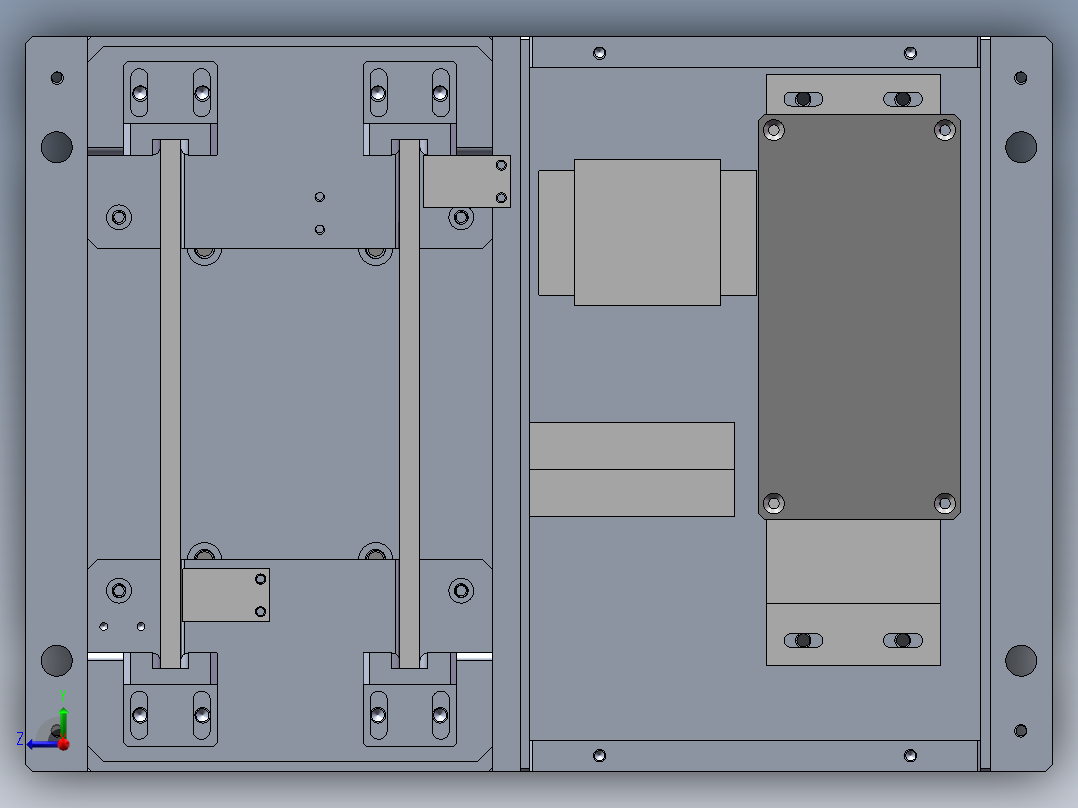 震动机文件（sw18可编辑+工程图+bom）右视图