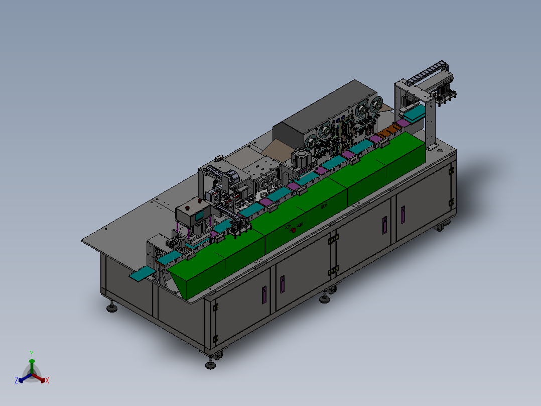软包电芯自动焊接线sw14可编辑正等轴测图