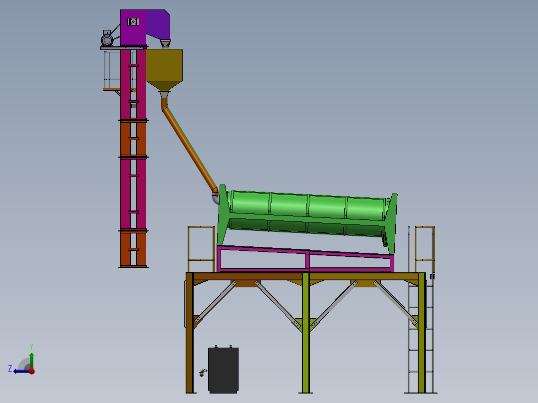 稻谷分离设备sw18可编辑右视图