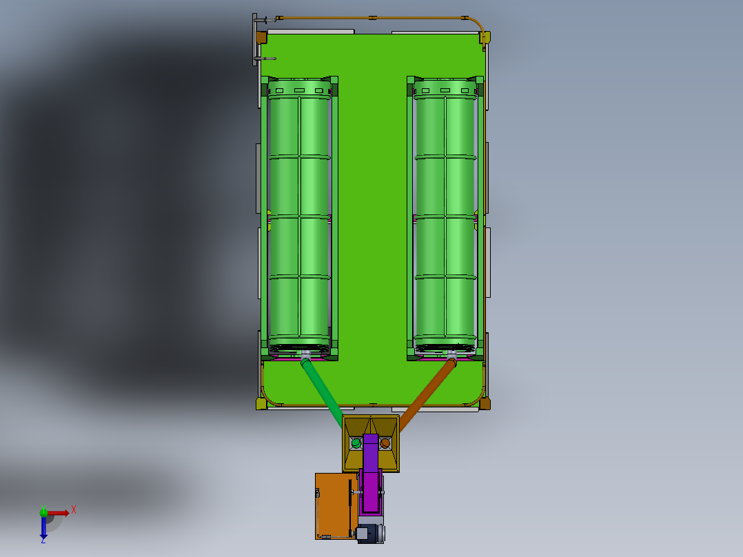 稻谷分离设备sw18可编辑俯视图