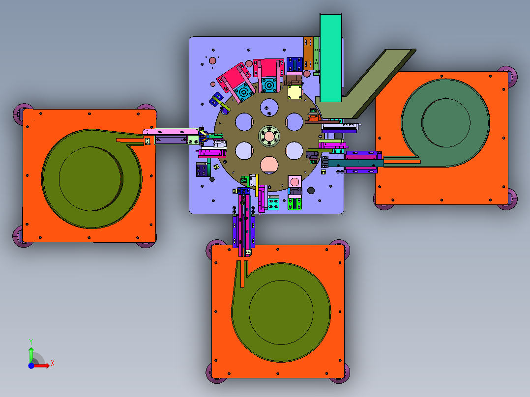 内杆内筒外斗自动组合机前视图