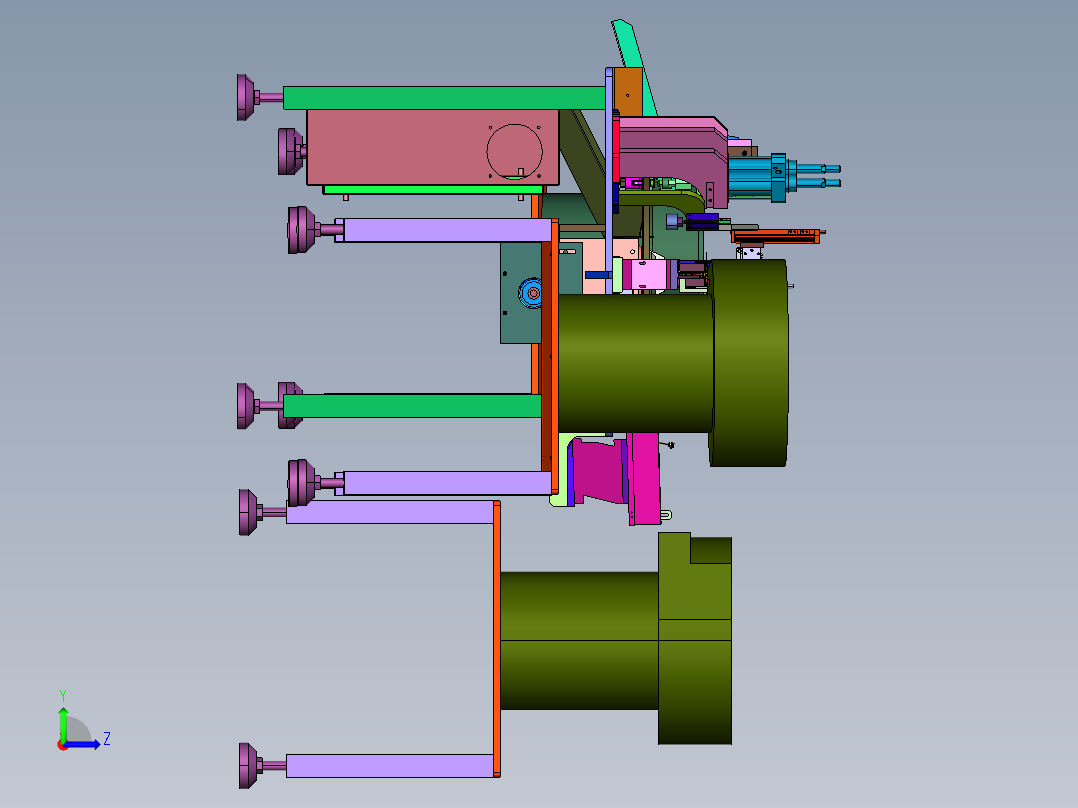 内杆内筒外斗自动组合机左视图