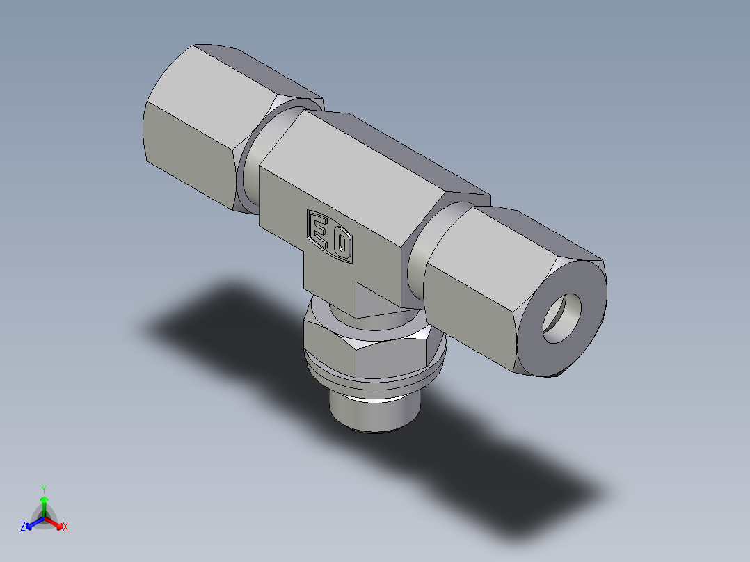 卡套式工业通用硬管接头EO_Adjustable_locknut_branch_tee_TEE06LMCF