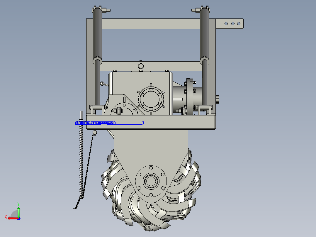 履带旋耕拖拉机后视图