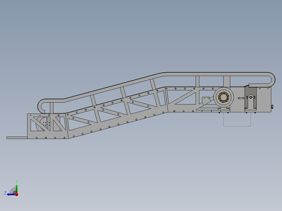 超市倾斜式自动人行道右视图