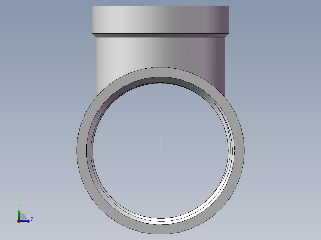 三通-异径 DN32-DN25左视图
