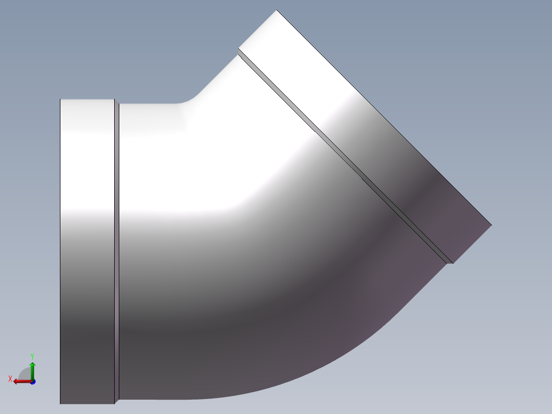 弯头-45°等径 DN50后视图