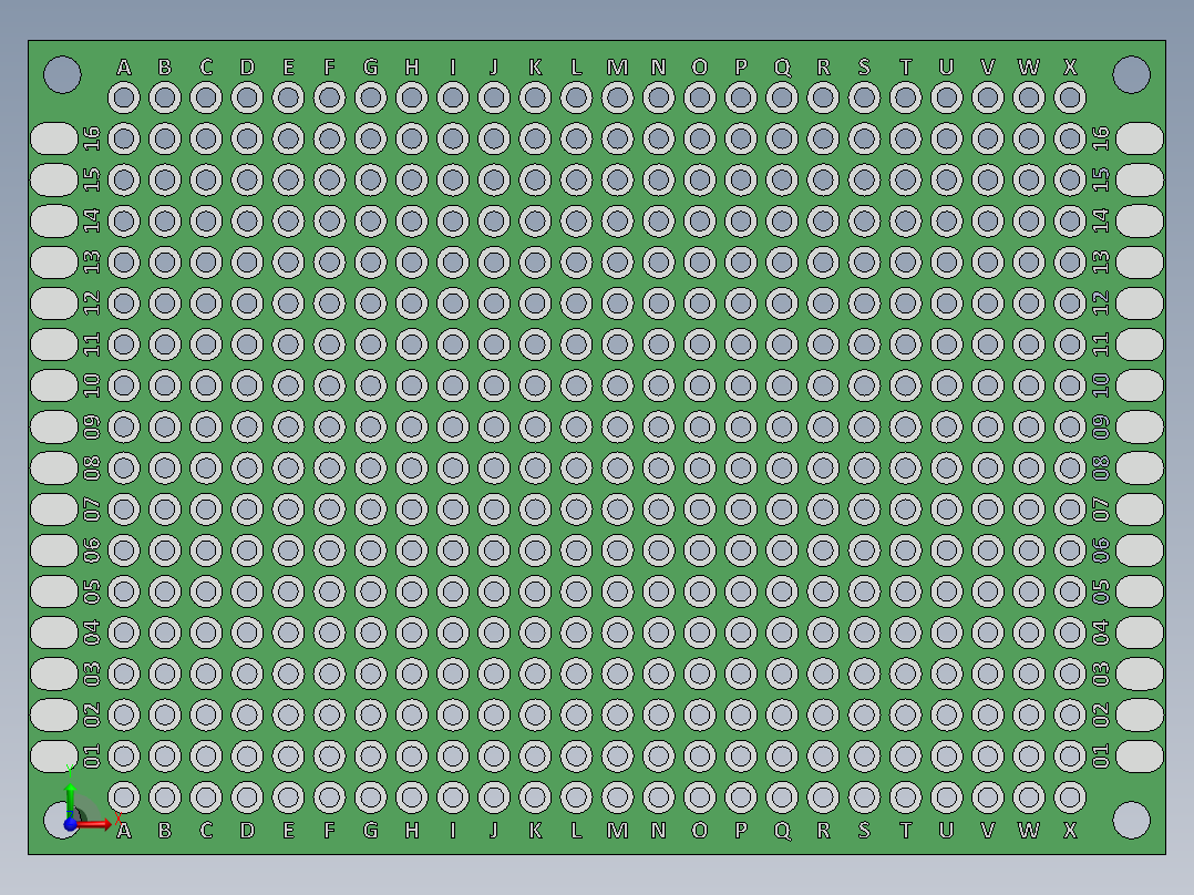 电容器 二极管 电阻器-50mm x 70mm Proto PCB前视图