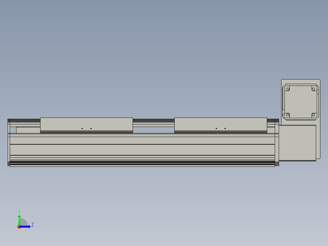直线模组LHB21-L40-S300-RU设计图纸左视图