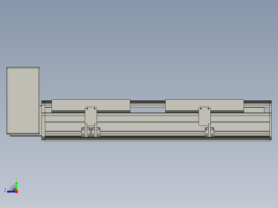 直线模组LHB21-L40-S300-RU设计图纸右视图