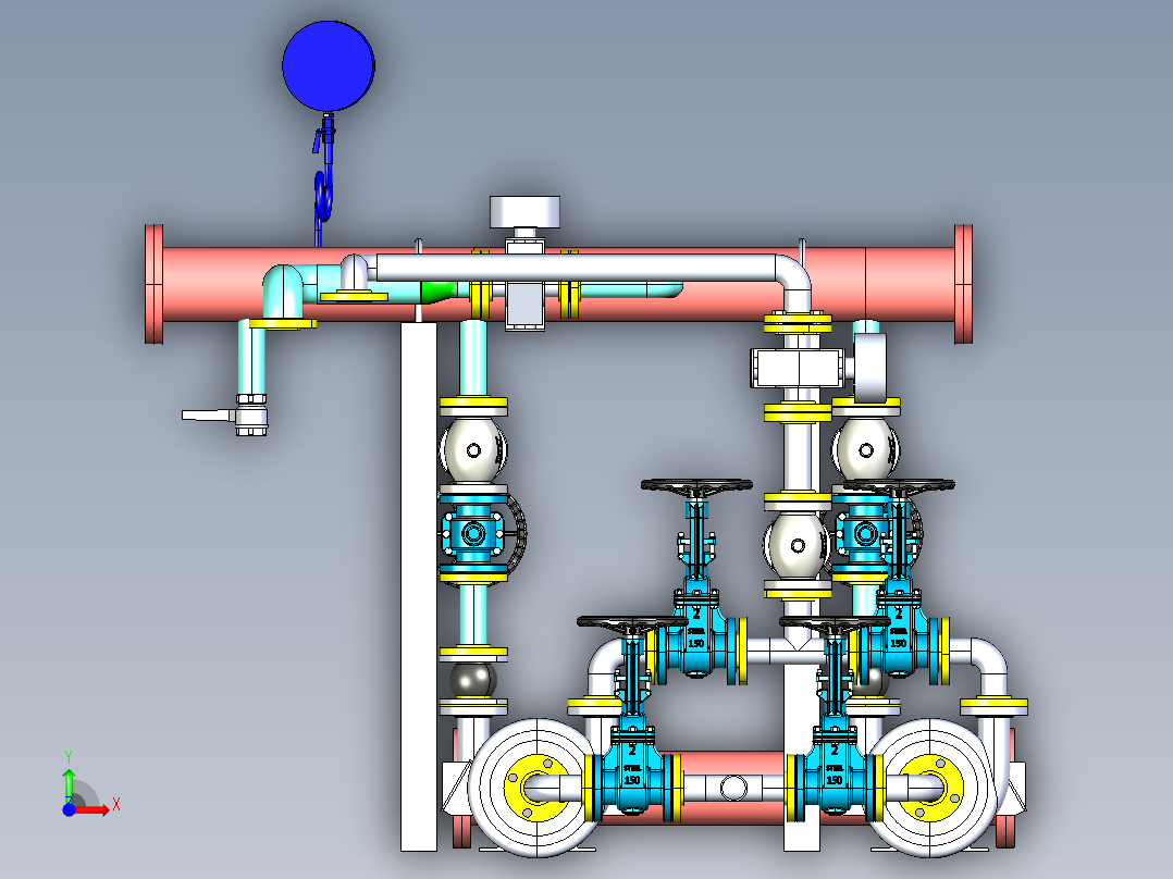 污水泵集管step前视图