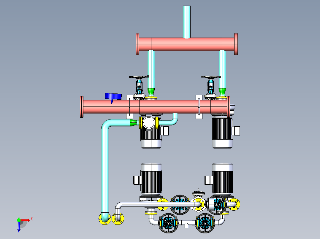 污水泵集管step俯视图
