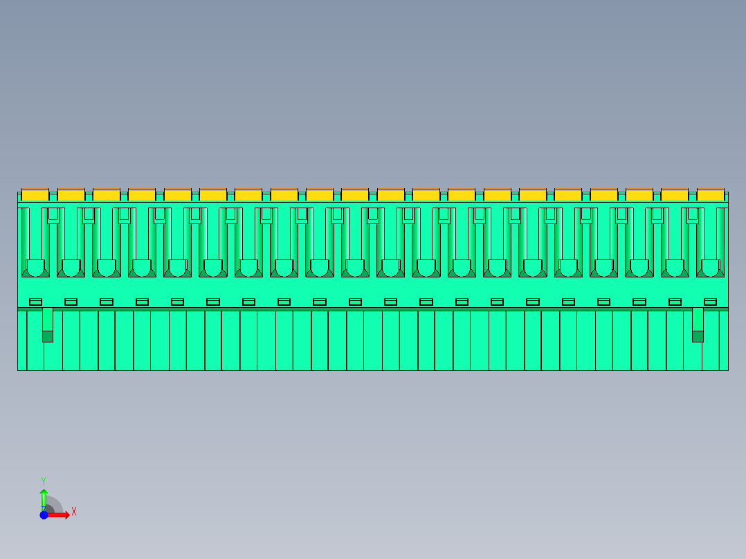 DEGSON 2EDG 系列 5.0mm 可插拔接线端子组-2EDGKD-5.0-20P-14-00AH前视图