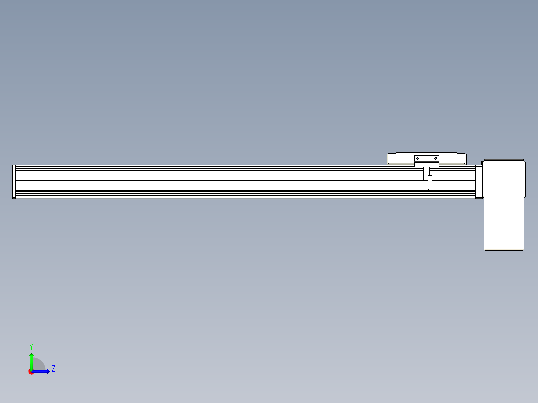 同步带全封闭直线模组TPA-HCB-105D-90-L550-LP-C-P20-N3左视图