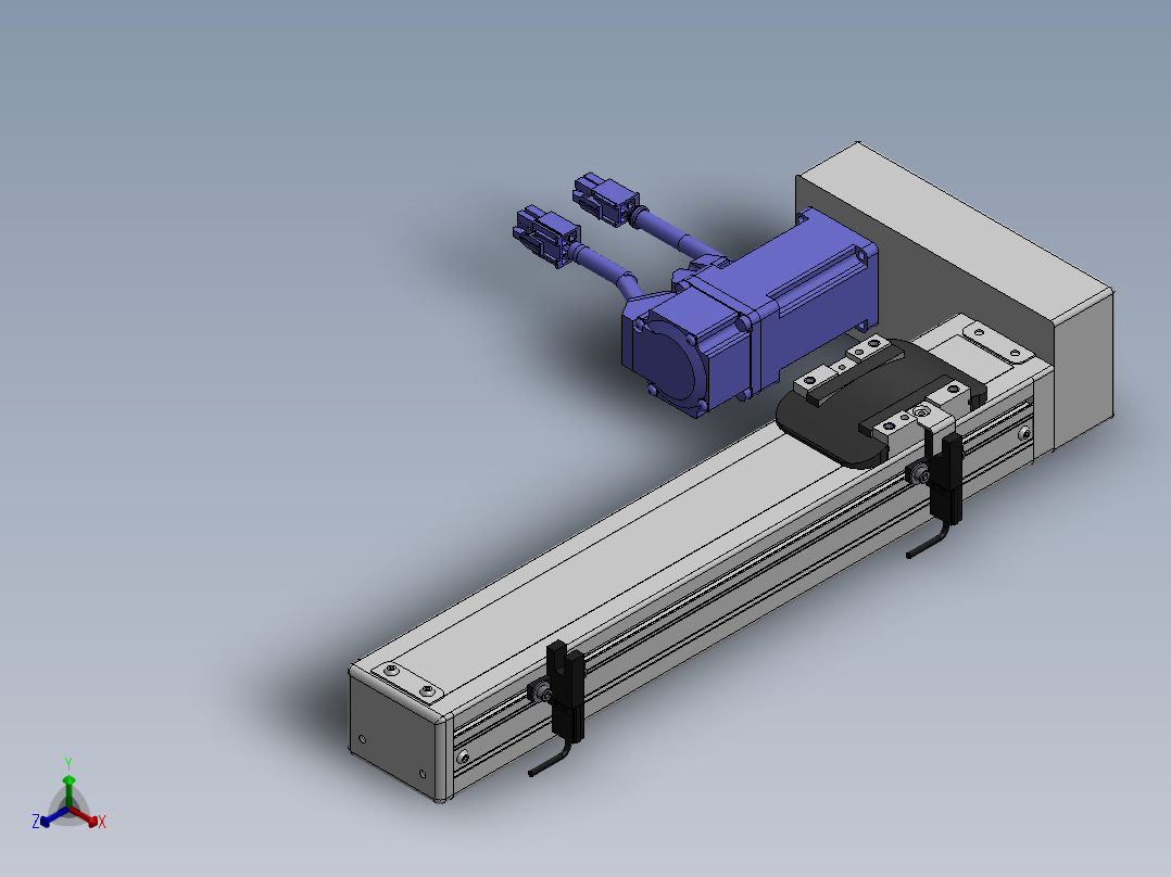 精密模组MY50-T10-200L-BL-P10B-C4-C正等轴测图