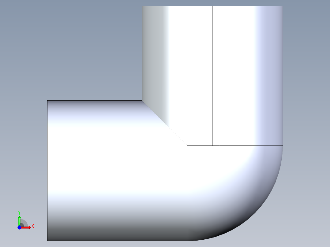 聚氯乙烯配件05-Sch80_90Elbow_SxS_806-002_0.25in前视图