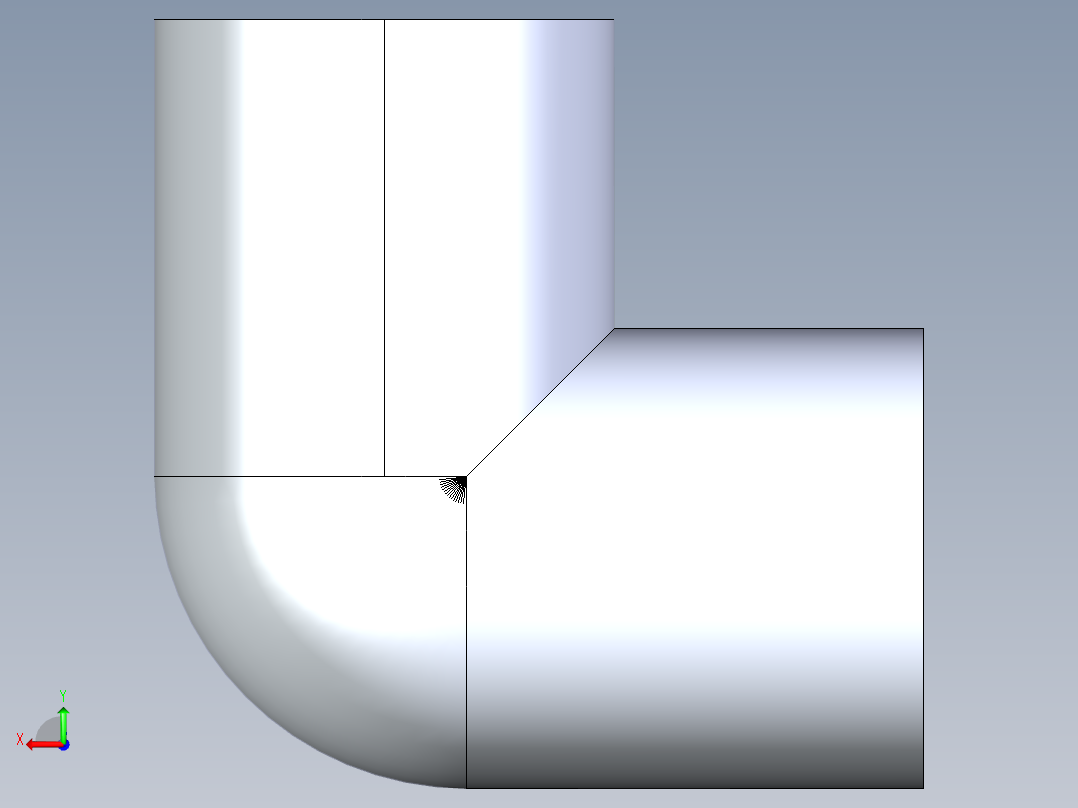聚氯乙烯配件05-Sch80_90Elbow_SxS_806-002_0.25in后视图