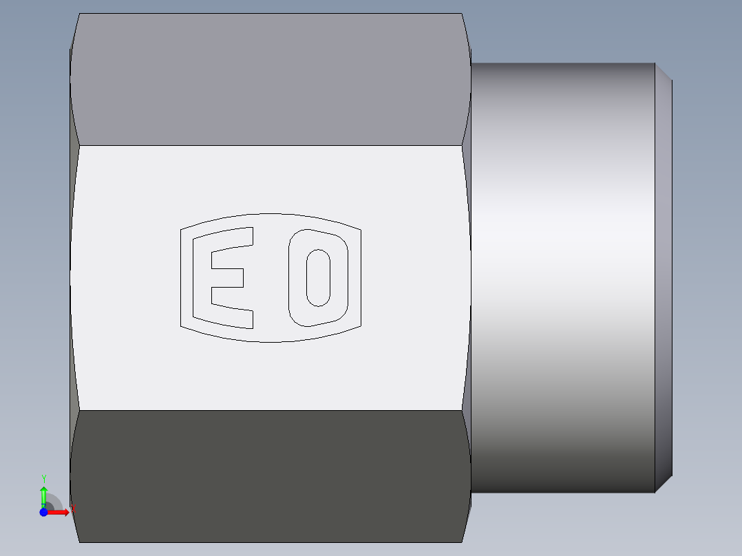 卡套式工业通用硬管接头EO_Swivel_connector_GAI22LMCFX前视图