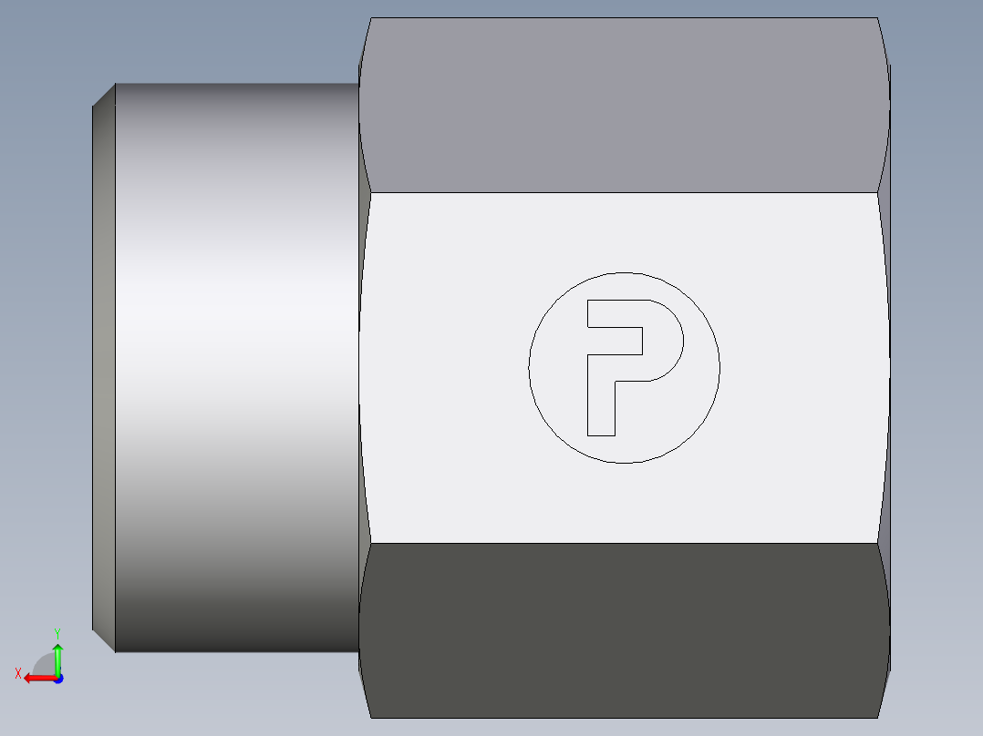 卡套式工业通用硬管接头EO_Swivel_connector_GAI22LMCFX后视图