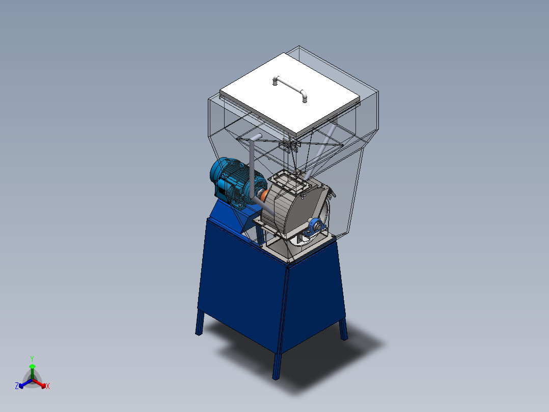超微冷冻粉碎机正等轴测图