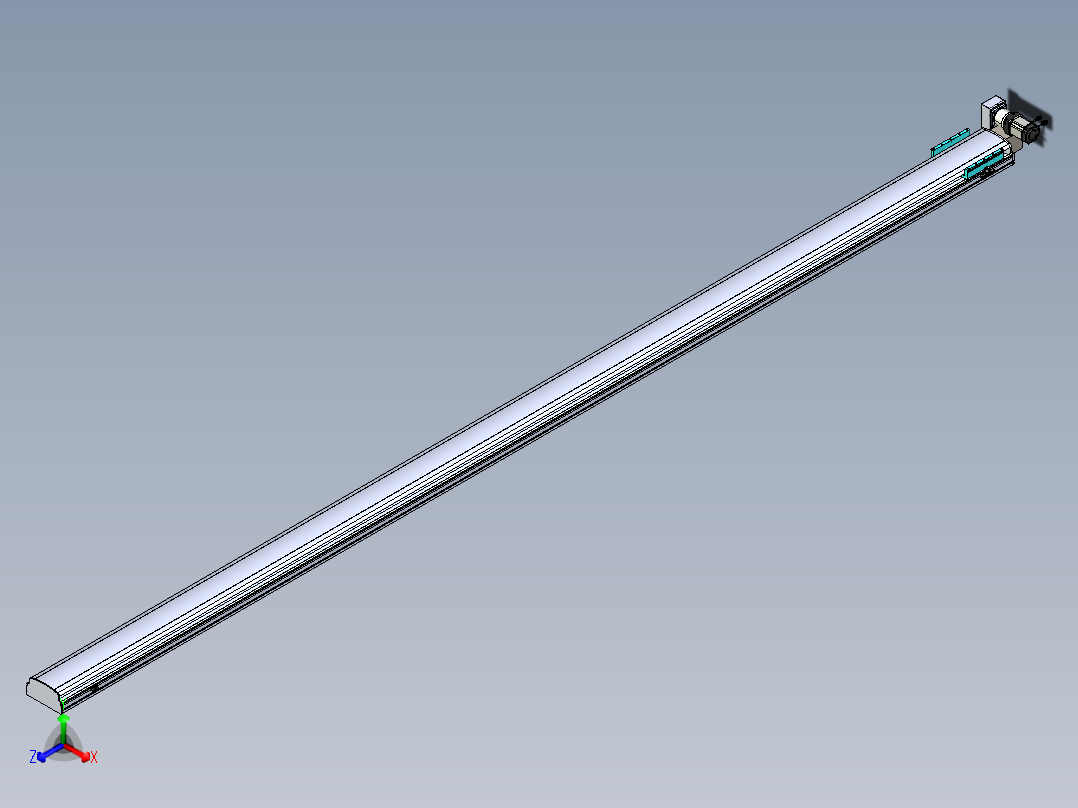 同步带滑台-半封闭B22H-L100-C-S1000-LU-P75-D3-N5正等轴测图