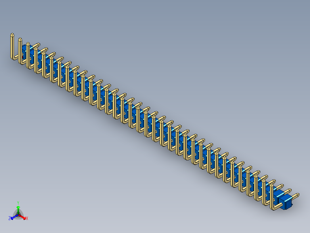 彩色公排针 100mil 2.54mm 系列-DS1022_blue_34p_100mil_TypeU_rev1.0
