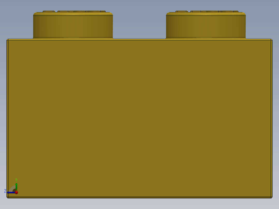 乐高套装 4421基本积木-300124 Bright Yellow Brick 2 x 4.SLDPRT右视图