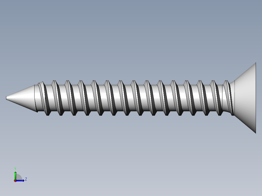 m3-13-to-40-沉头自攻螺丝-Screw M3 x 20 for Wood.SLDPRT左视图