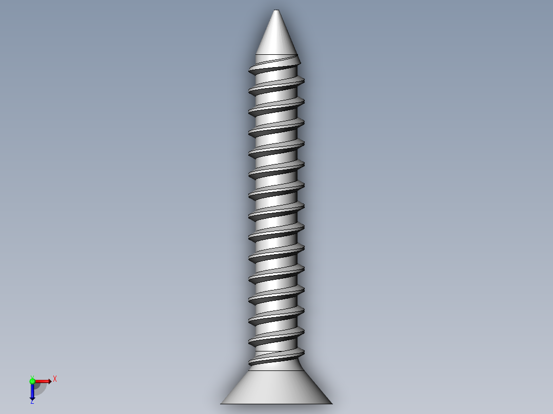 m3-13-to-40-沉头自攻螺丝-Screw M3 x 20 for Wood.SLDPRT俯视图