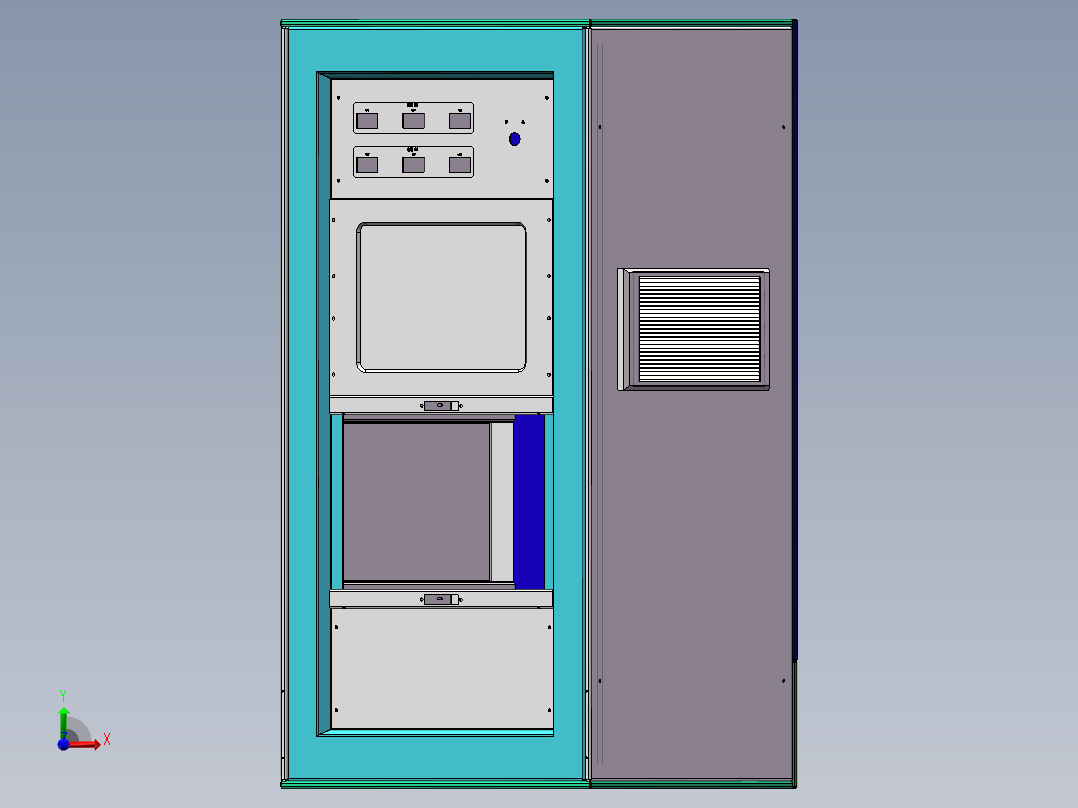 钣金综合机柜前视图