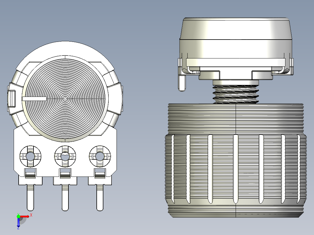 音量控制旋钮电位计俯视图