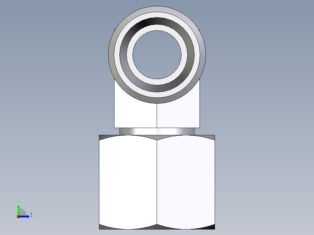 卡套式工业通用硬管接头EO_Swivel_nut_branch_tee_ET10LOMD71左视图