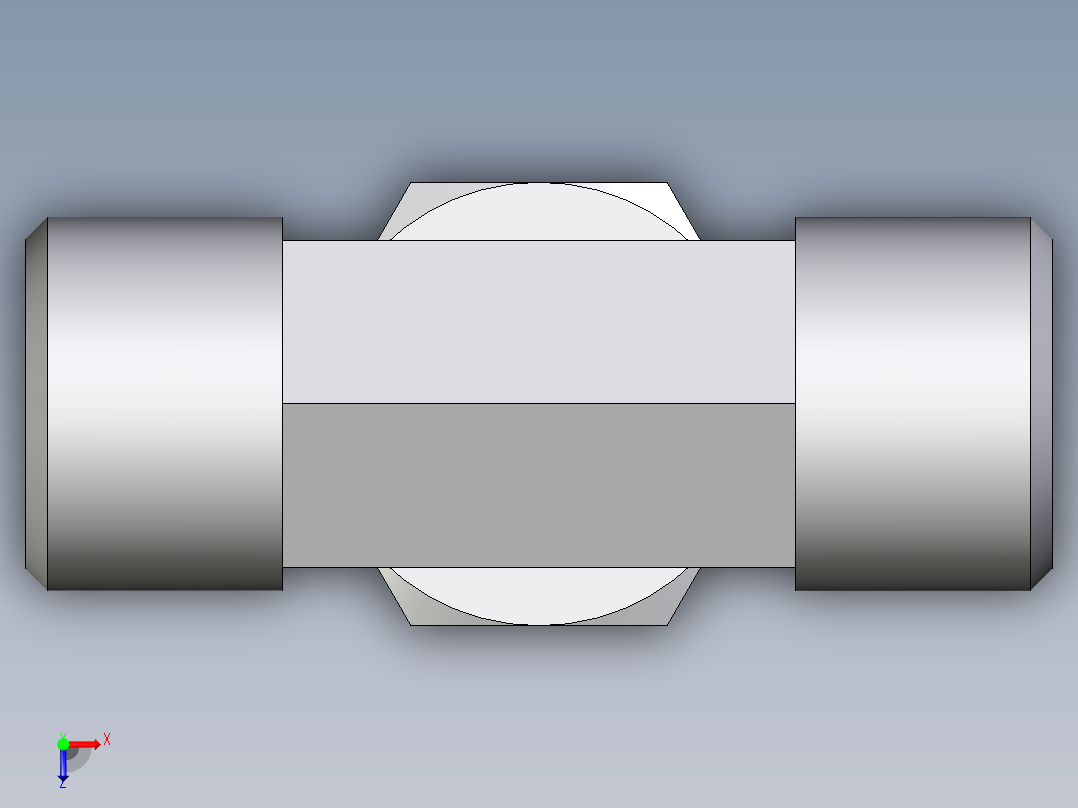 卡套式工业通用硬管接头EO_Swivel_nut_branch_tee_ET10LOMD71俯视图
