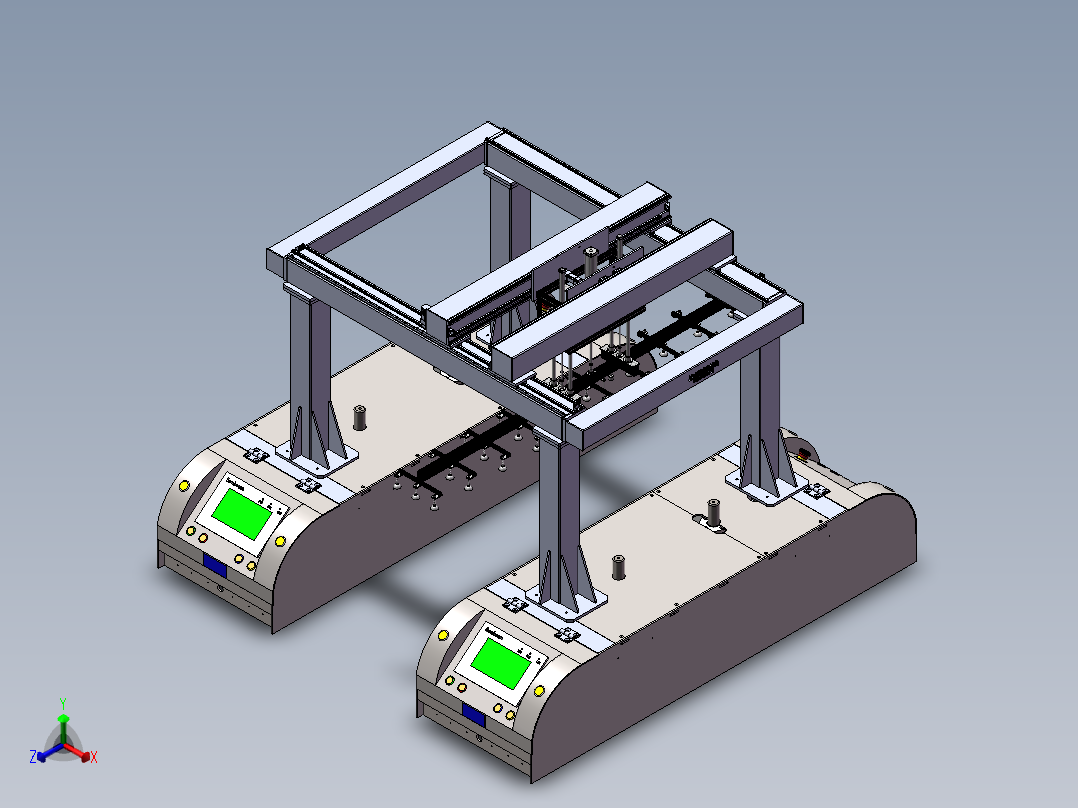 吸盘机械手龙门架与AGV组合模拟1178181==200正等轴测图