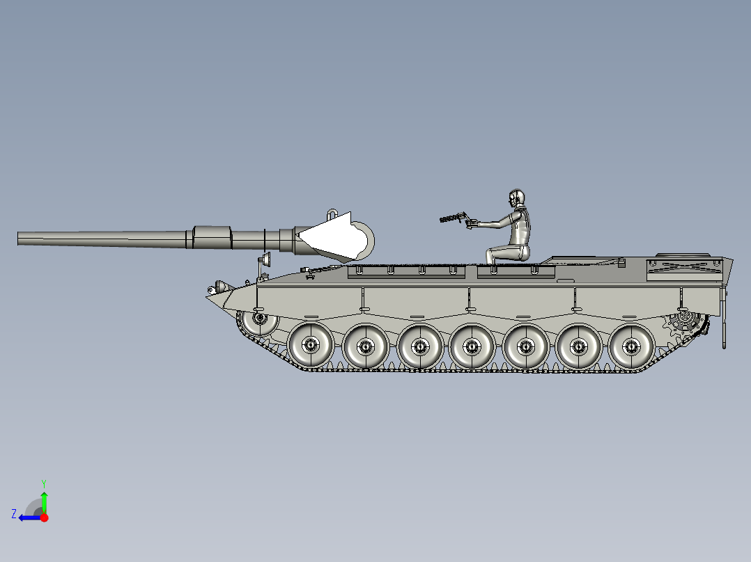人控虎式坦克右视图