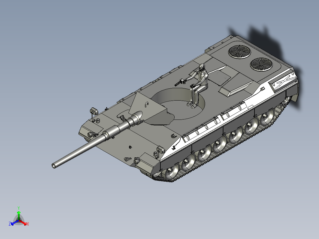人控虎式坦克正等轴测图