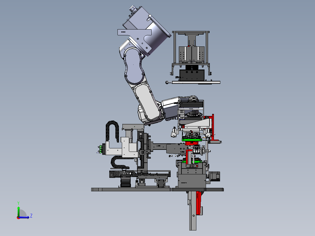 苹果手机屏幕与后盖集成自动组装设备（sw16可编辑+工程图+bom）右视图